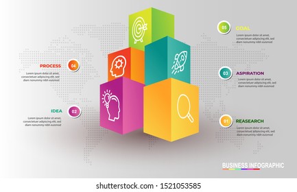 Vector illustration of 3D Cube Business infographic Elements modern template vector can be used for  workflow layout Business data visualization, business concept, presentations, Info Graph