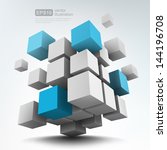 Vector illustration of 3d cubes