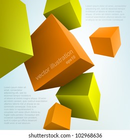 Vector illustration of 3d cubes