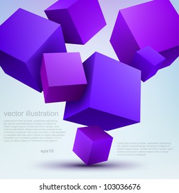 Vector illustration of 3d cubes