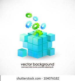 Vector illustration of 3d cubes