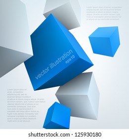 Vector illustration of 3d cubes