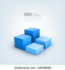 Vector illustration of 3d cubes