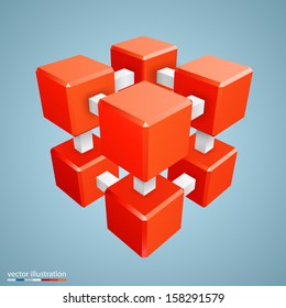 Vector illustration of 3d cubes.