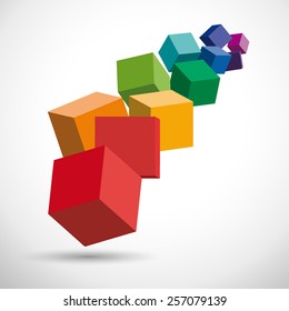 Vector illustration of 3d cubes