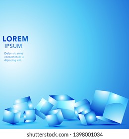 Vector illustration of 3d cubes Vector background. Illustration of abstract texture with squares. Pattern design for banner, poster, flyer, card, postcard, cover, brochure. - Vector