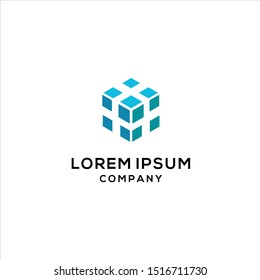 Vector illustration of 3d cubes,  logo design inspiration