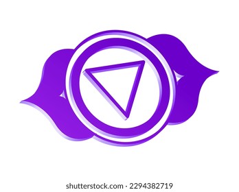 Vector illustration of 3D effect Ajna chakra symbol
