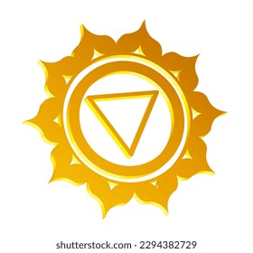 Vector illustration of 3D effect Manipura chakra symbol
