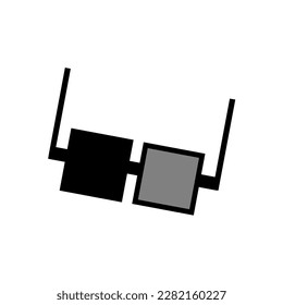 Vector illustration 3d Eyeglasses icon, editable stroke, suitable for entertainment theme