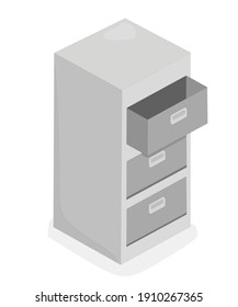 Vector illustration of 3d filing cabinet for storing documents