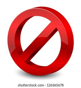 Vector illustration of 3d forbidden sign