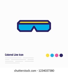 Vector illustration of 3d glasses icon colored line. Beautiful joy element also can be used as vr spectacles icon element.