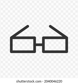 Vector illustration of 3d glasses icon in dark color and transparent background(png).