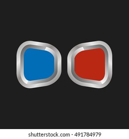 Vector illustration of 3d glasses on a black background