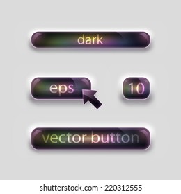 Vector illustration 3d glossy glass button set.