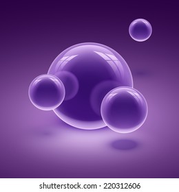 Vector illustration 3d glossy glass sphere background.