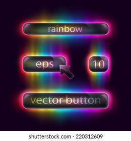 Vector illustration 3d glossy glass button set.