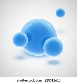 Vector illustration 3d glossy glass sphere background.