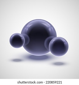 Vector illustration 3d glossy glass sphere background.
