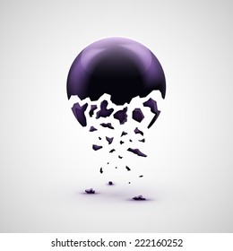 Vector illustration 3d glossy glass sphere bubble speech.