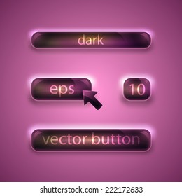 Vector illustration 3d glossy glass button set.