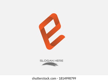 vector illustration of 3d gradient alphabet small letter e logo design isolated on white background