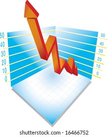 Vector illustration of 3d graph