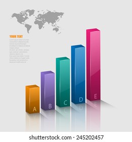 Vector Illustration Of 3d Graph