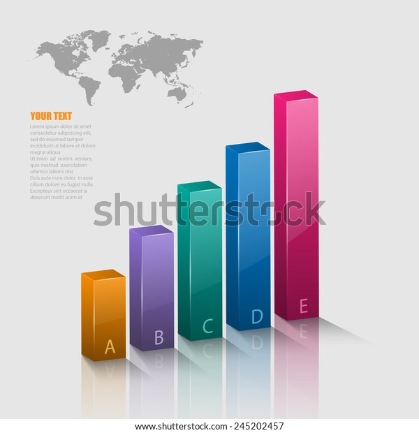 Vector Illustration 3d Graph Stock Vector (Royalty Free) 245202457