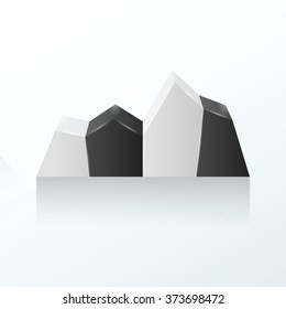 Vector illustration of 3d graph   black and white color