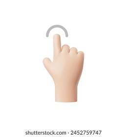 Ilustración vectorial de un ícono de mano 3D realizando un gesto de deslizar hacia arriba, ideal para la interfaz digital o conceptos de visualización interactiva.