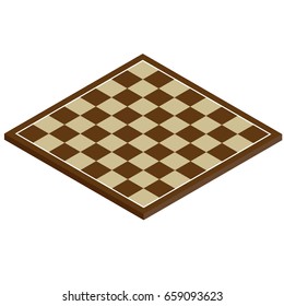 Vector illustration 3D isometric chess board.