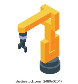 Vector illustration of a 3d isometric robotic arm used for automation and manufacturing processes