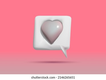 Vector illustration 3d likes heart icon