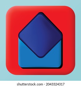 Vector illustration of 3D message icon