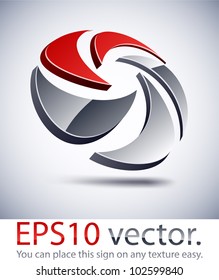Vector illustration of 3D mixing abstract business symbol.