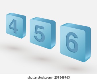 Vector Illustration for 3D Numbers