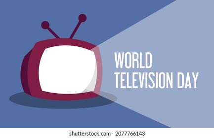 Vector illustration, 3d old television. World Television Day