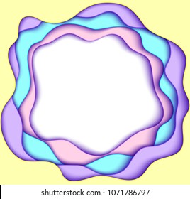 Vector illustration of 3d paper art background.Template for your design