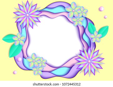 Vector illustration of 3d paper art background.Template for your design