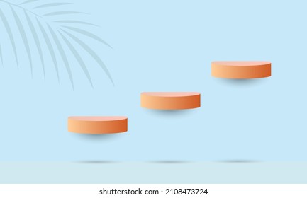 Vector illustration of 3d podium for product display on white background. suitable for beauty products, fashion, shoes and other product brochures