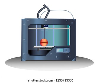 Vector illustration  3d printing 
