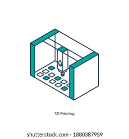 Vektorgrafik des 3D-Druckisometers