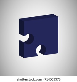 Vector illustration of 3D puzzle.