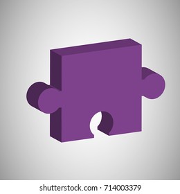 Vector illustration of 3D puzzle.