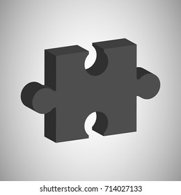 Vector illustration of 3D puzzle.