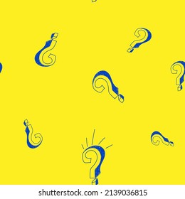 Vector illustration. 3d question mark seamless pattern. Seamless vector pattern with hand-drawn question marks. Grunge hipster background. Hand drawn punctuation marks.