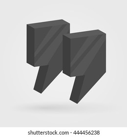 Vector illustration of 3d quotes