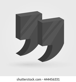 Vector illustration of 3d quotes